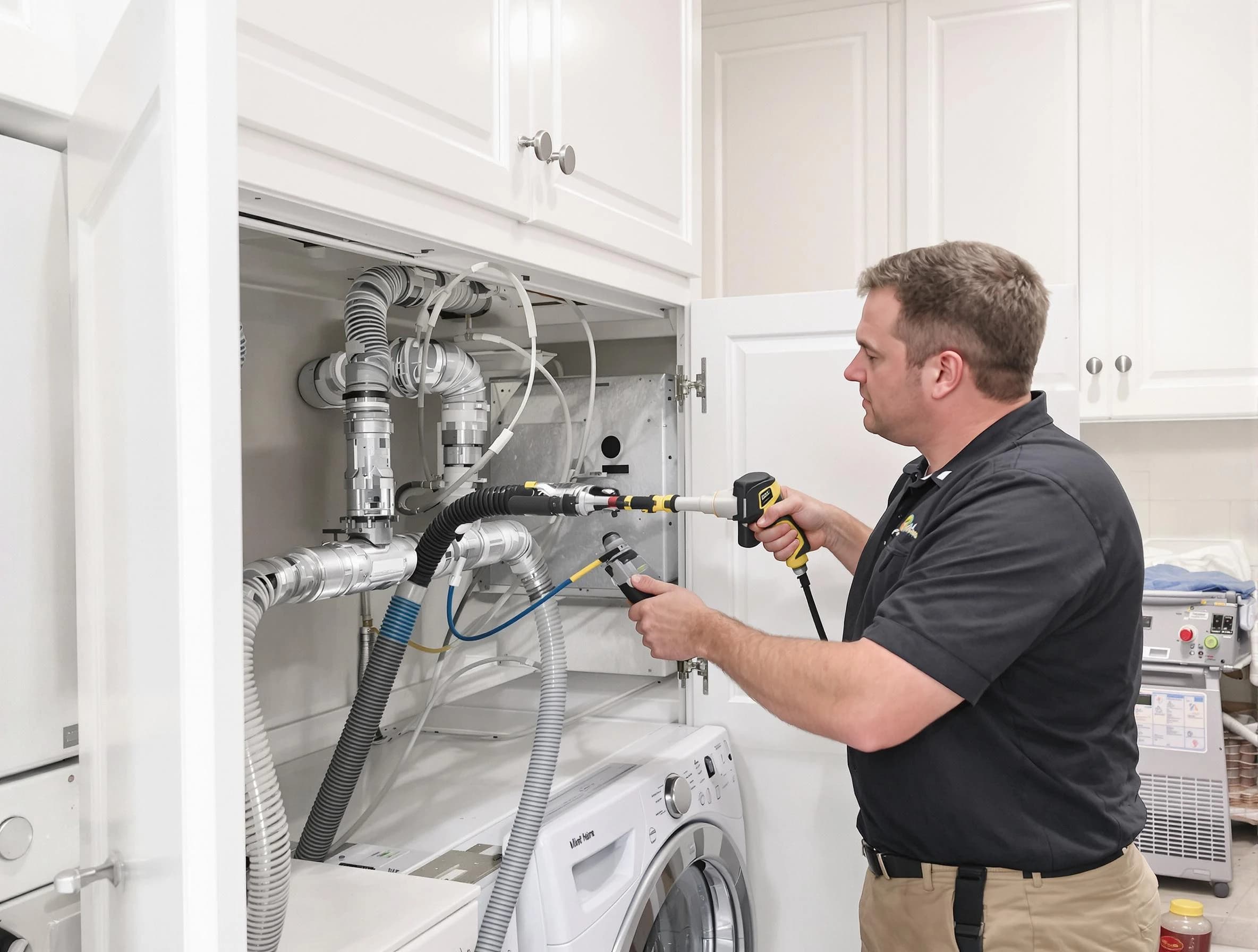 Smyrna Dryer Vent Cleaning professional removing severe blockage from a clogged dryer vent in Smyrna