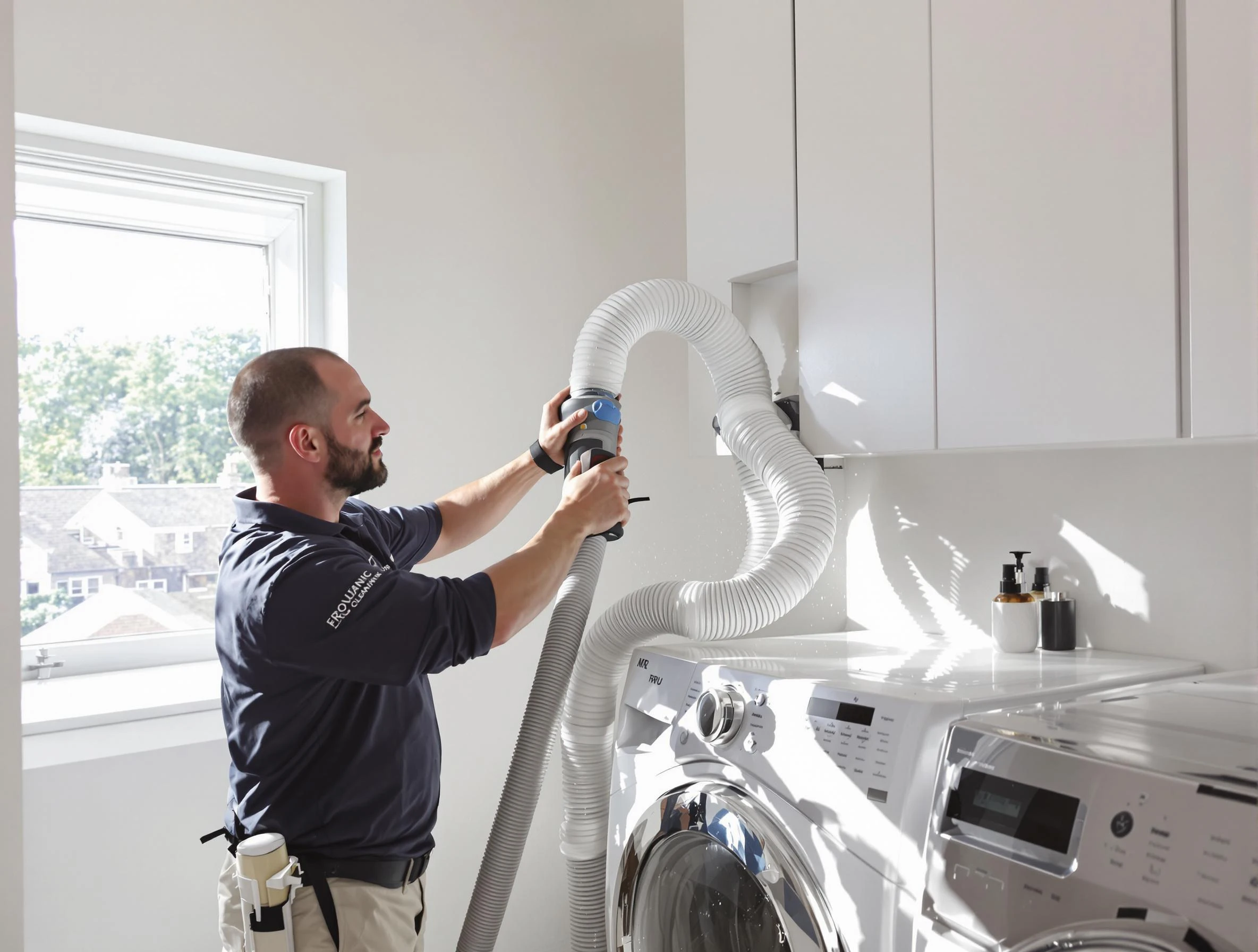 Certified Smyrna Dryer Vent Cleaning technician performing dryer vent cleaning in Smyrna