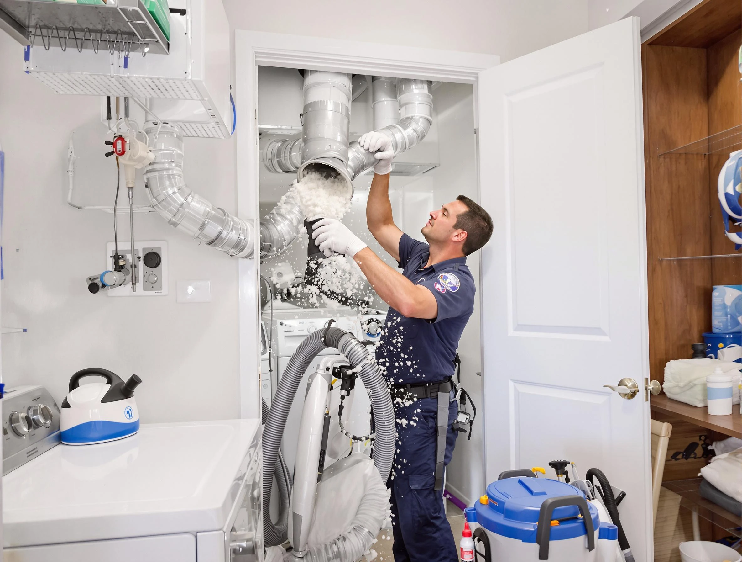 Smyrna Dryer Vent Cleaning technician delivering thorough residential dryer vent cleaning service in Smyrna